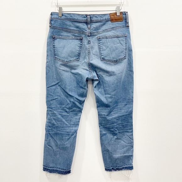 J. Crew Straightaway Jeans Distressed Light Weight Raw Hem Size 30 G2628 - Picture 2 of 9